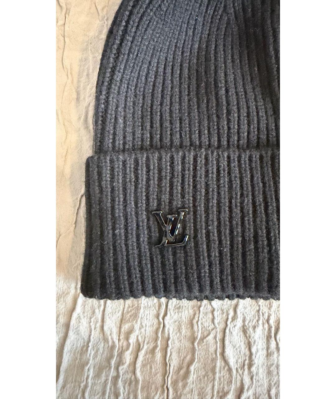 LOUIS VUITTON Черная кашемировая шапка, фото 3