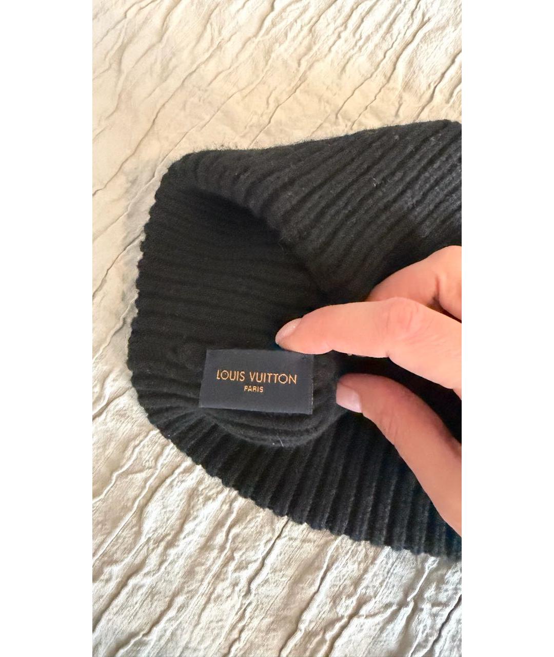 LOUIS VUITTON Черная кашемировая шапка, фото 4