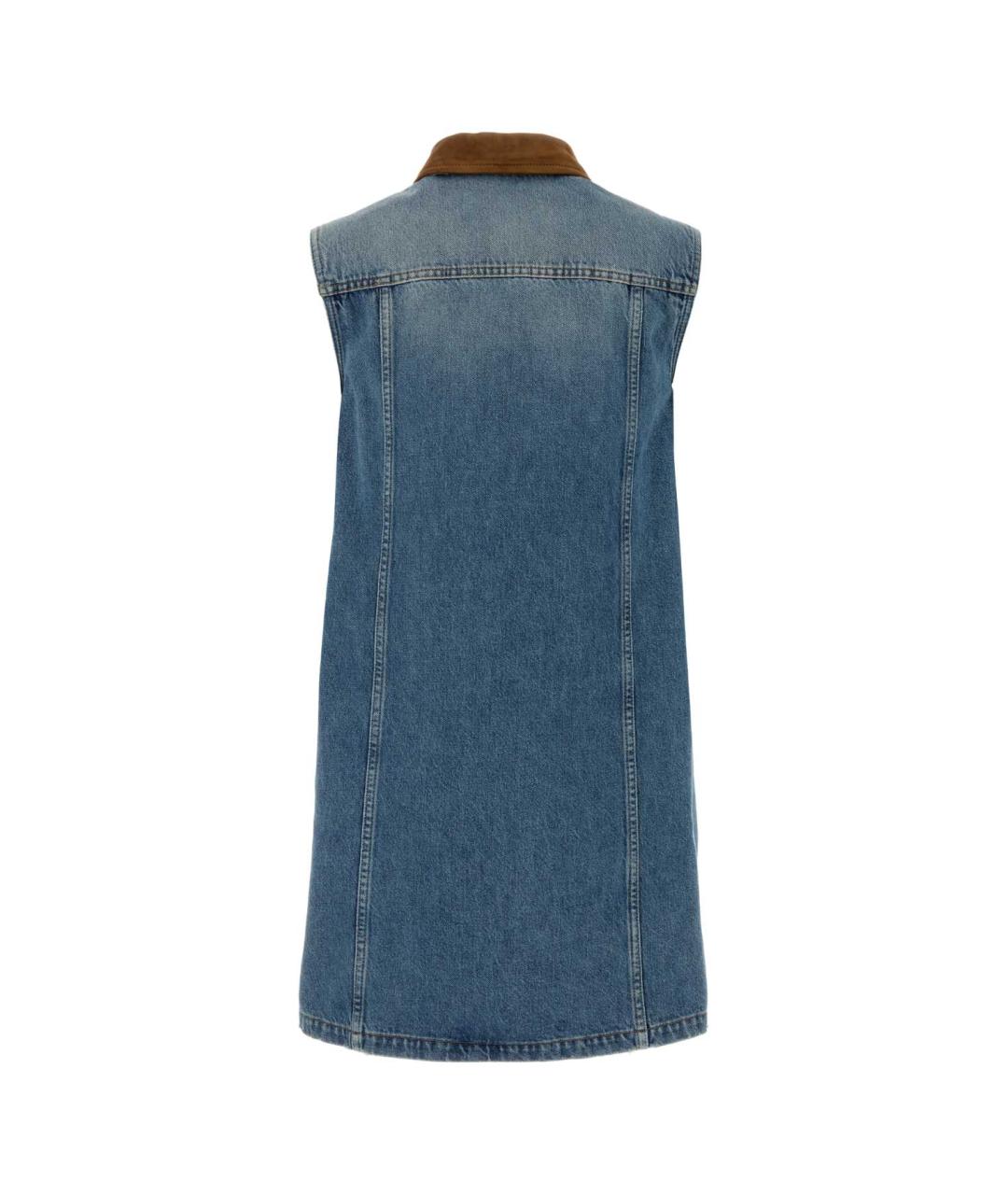 VERSACE Синее хлопковое платье, фото 2