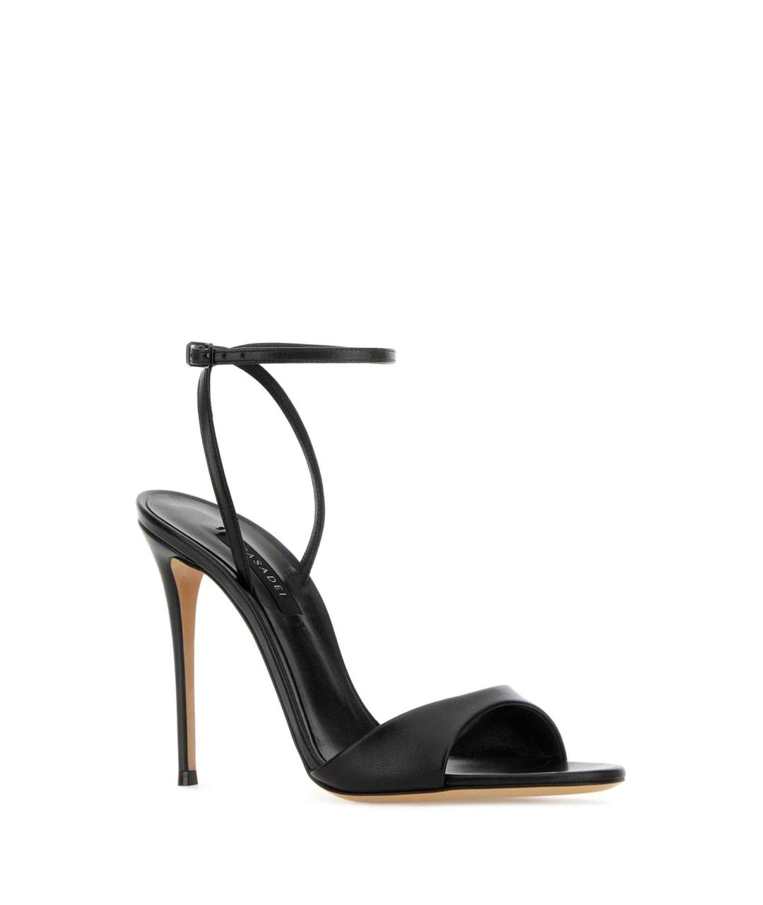 CASADEI Черные кожаные босоножки, фото 2
