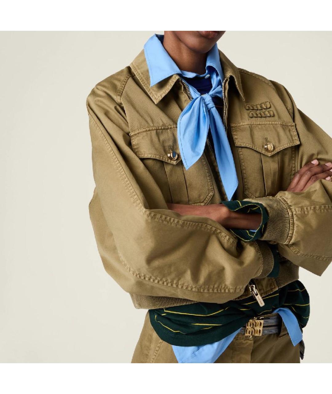 MIU MIU Хаки хлопковая куртка, фото 6