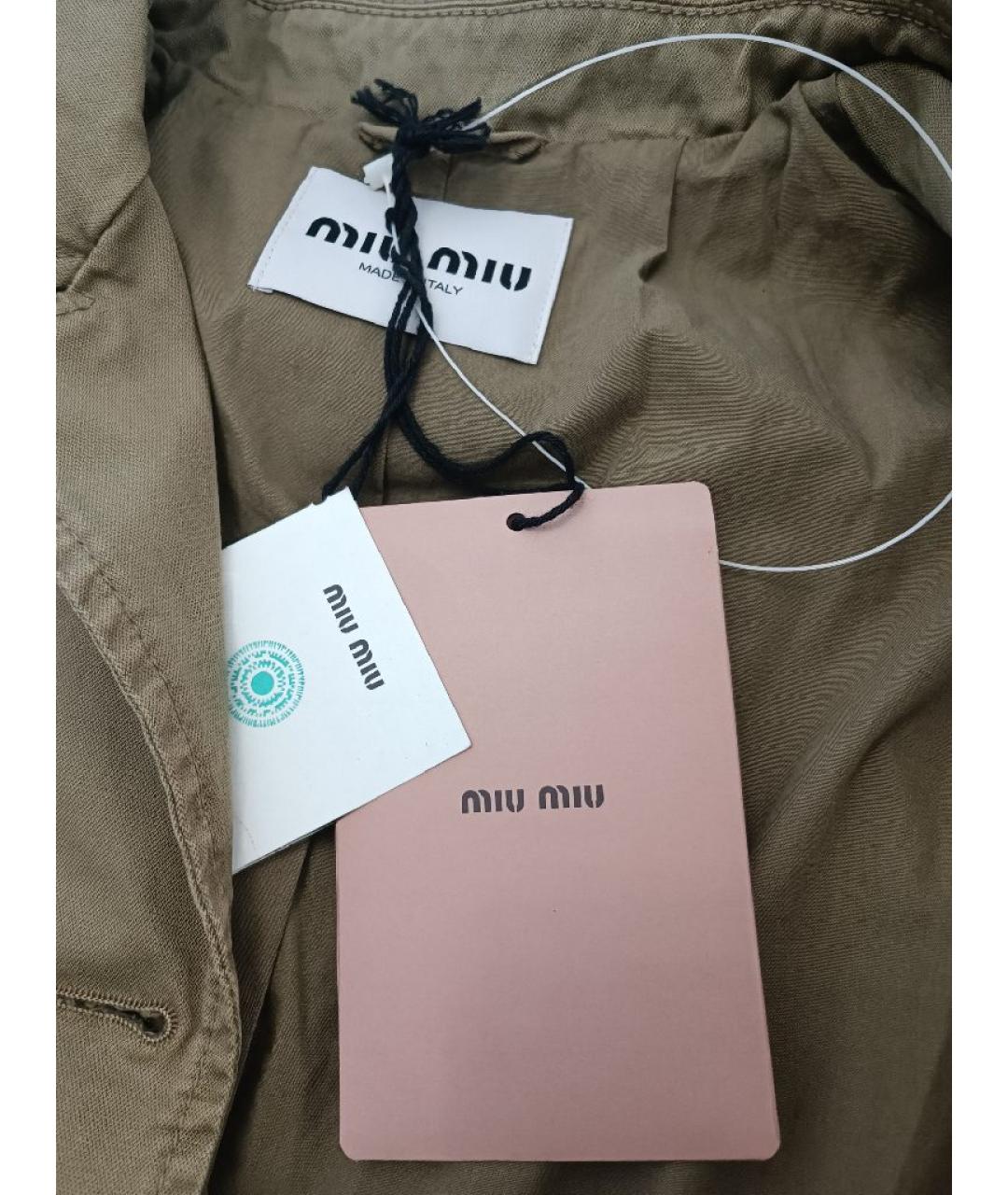 MIU MIU Хаки хлопковая куртка, фото 3