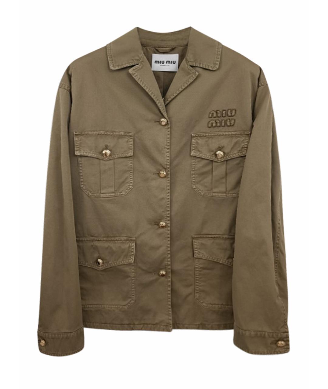 MIU MIU Хаки хлопковая куртка, фото 1