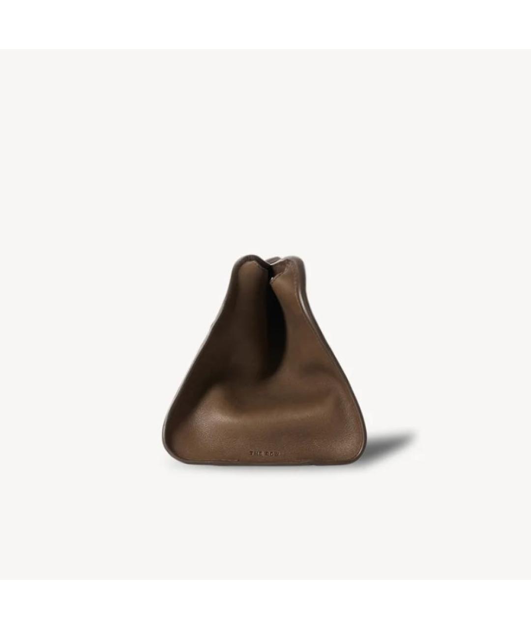 THE ROW Коричневая кожаная сумка с короткими ручками, фото 3