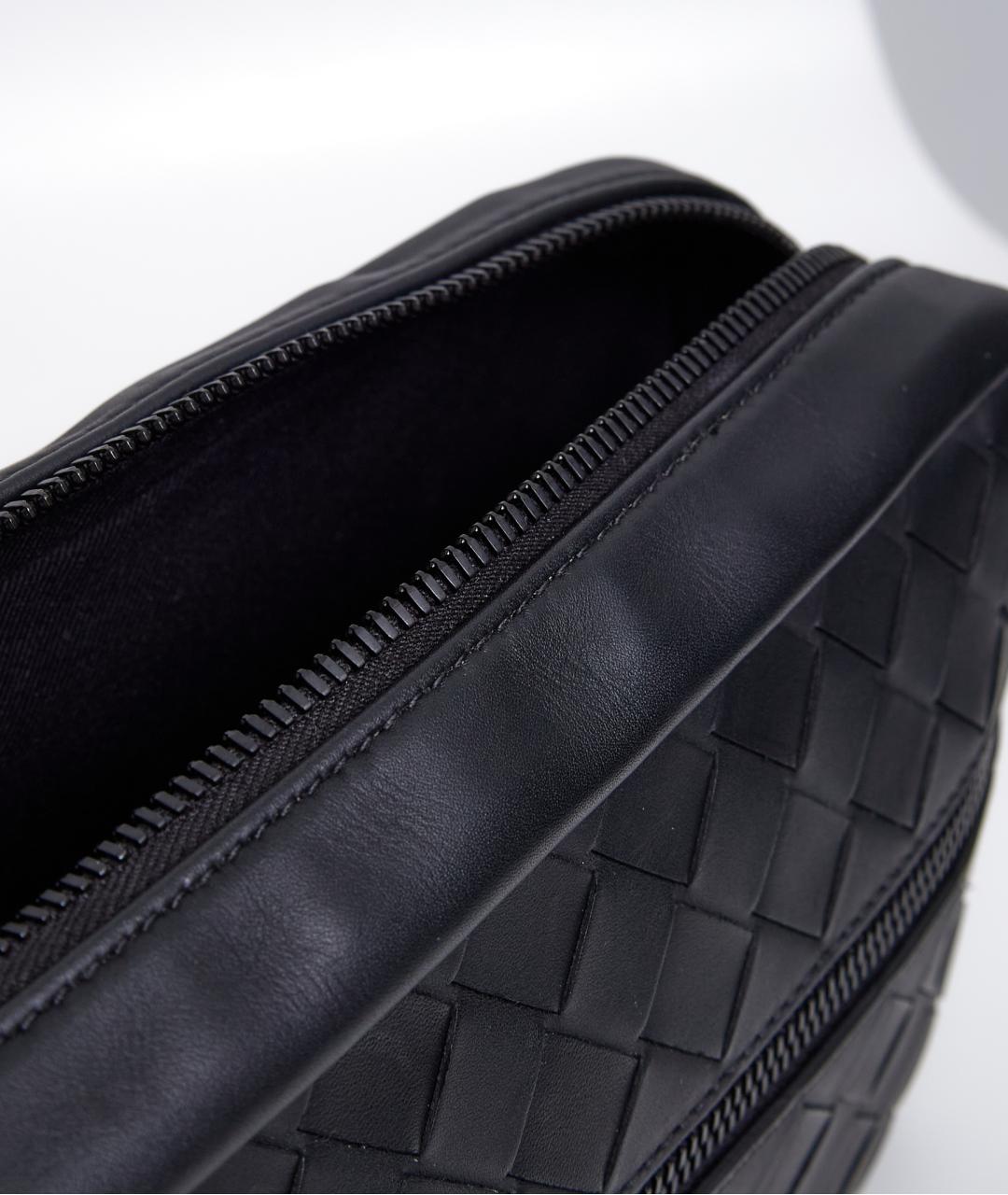 BOTTEGA VENETA Черная кожаная поясная сумка, фото 6