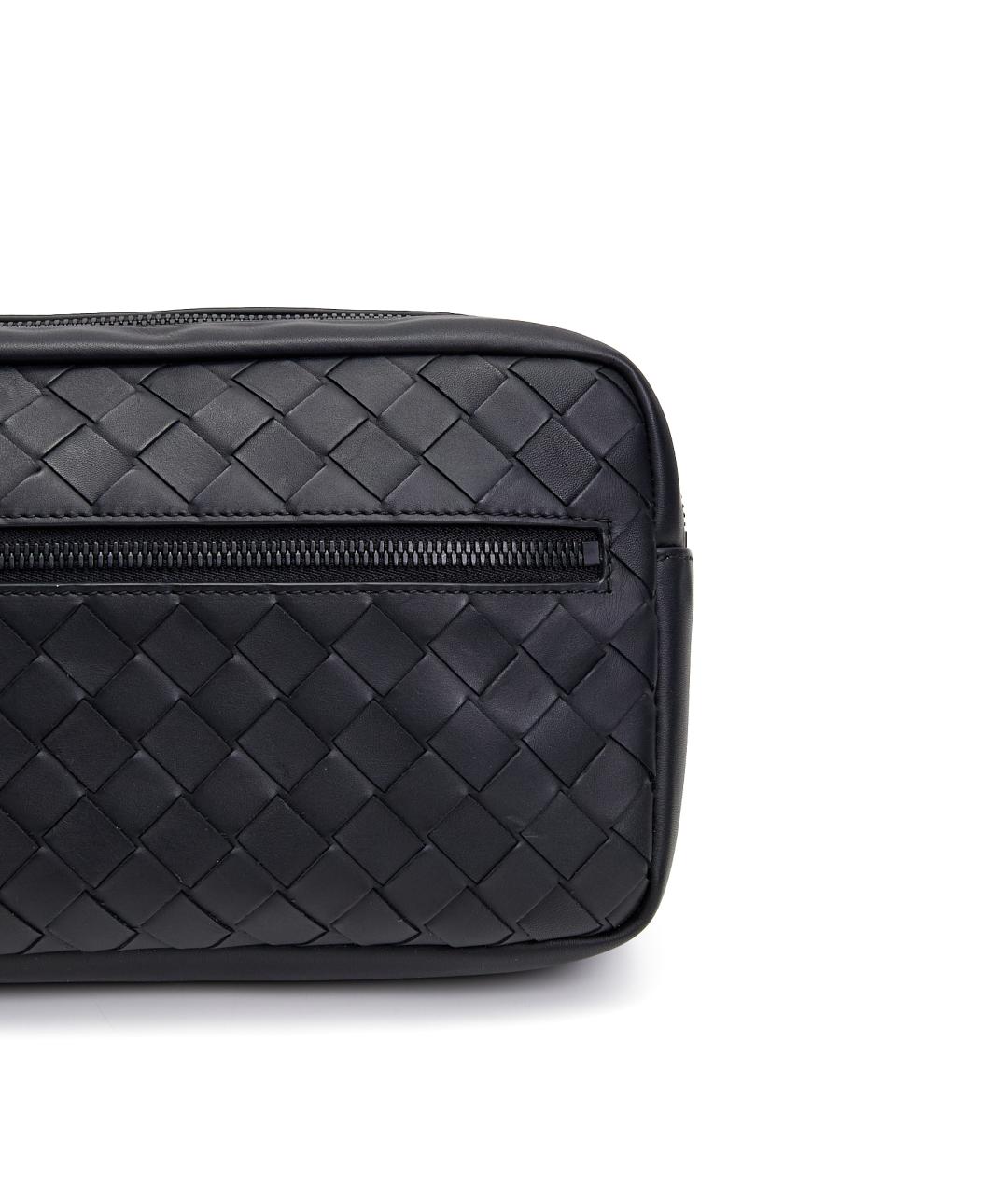 BOTTEGA VENETA Черная кожаная поясная сумка, фото 4