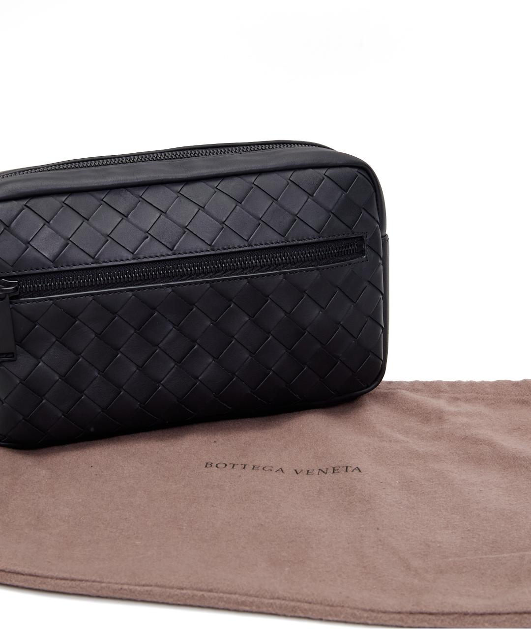 BOTTEGA VENETA Черная кожаная поясная сумка, фото 5