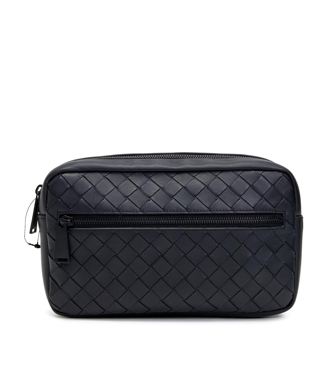 BOTTEGA VENETA Черная кожаная поясная сумка, фото 9