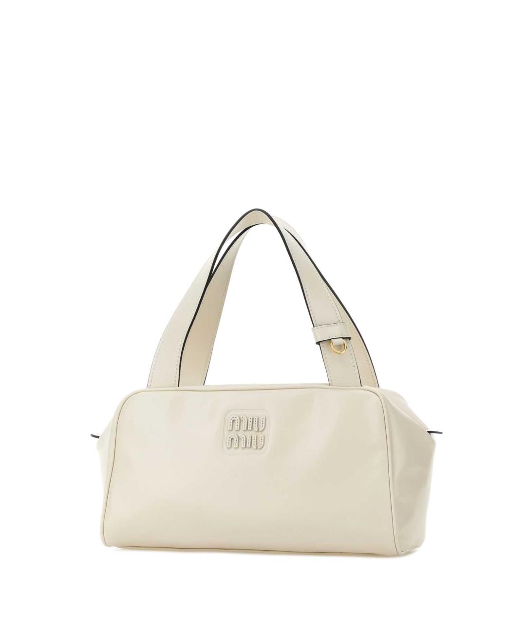 MIU MIU Белая кожаная сумка тоут, фото 2