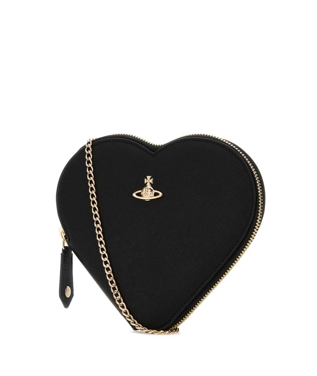 VIVIENNE WESTWOOD Черная кожаная сумка через плечо, фото 2