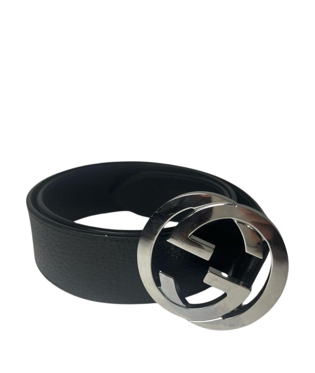 GUCCI Черный кожаный ремень, фото 1