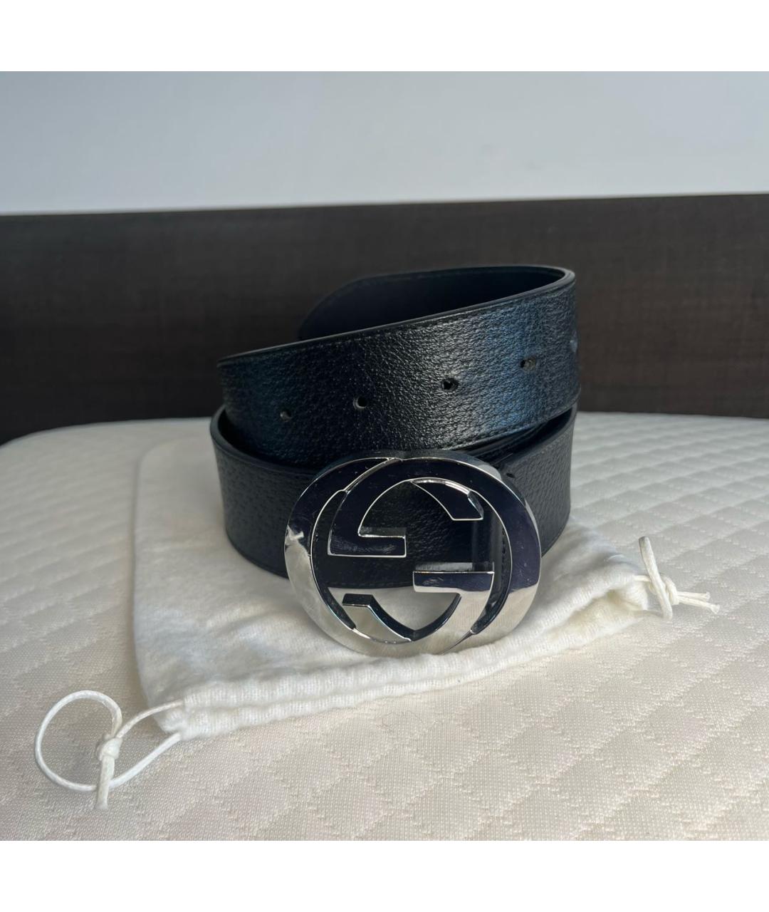 GUCCI Черный кожаный ремень, фото 7