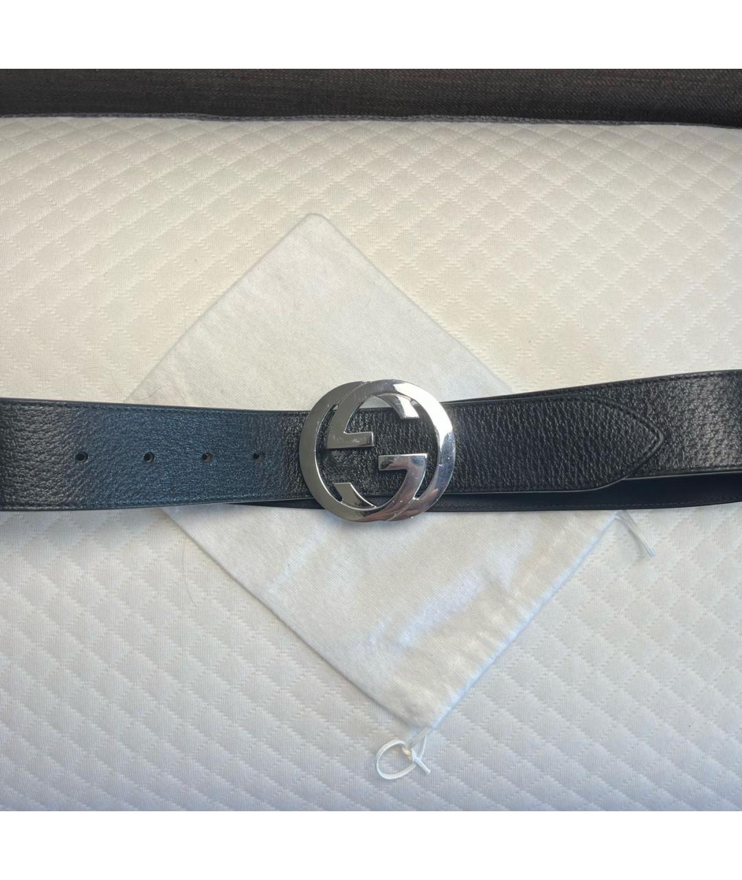GUCCI Черный кожаный ремень, фото 8