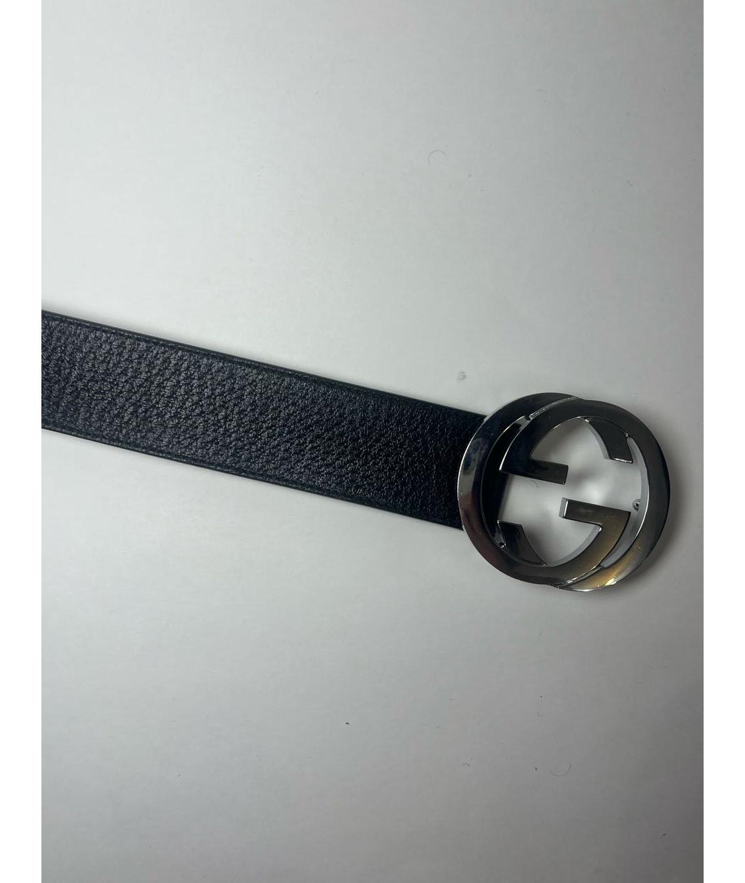 GUCCI Черный кожаный ремень, фото 2
