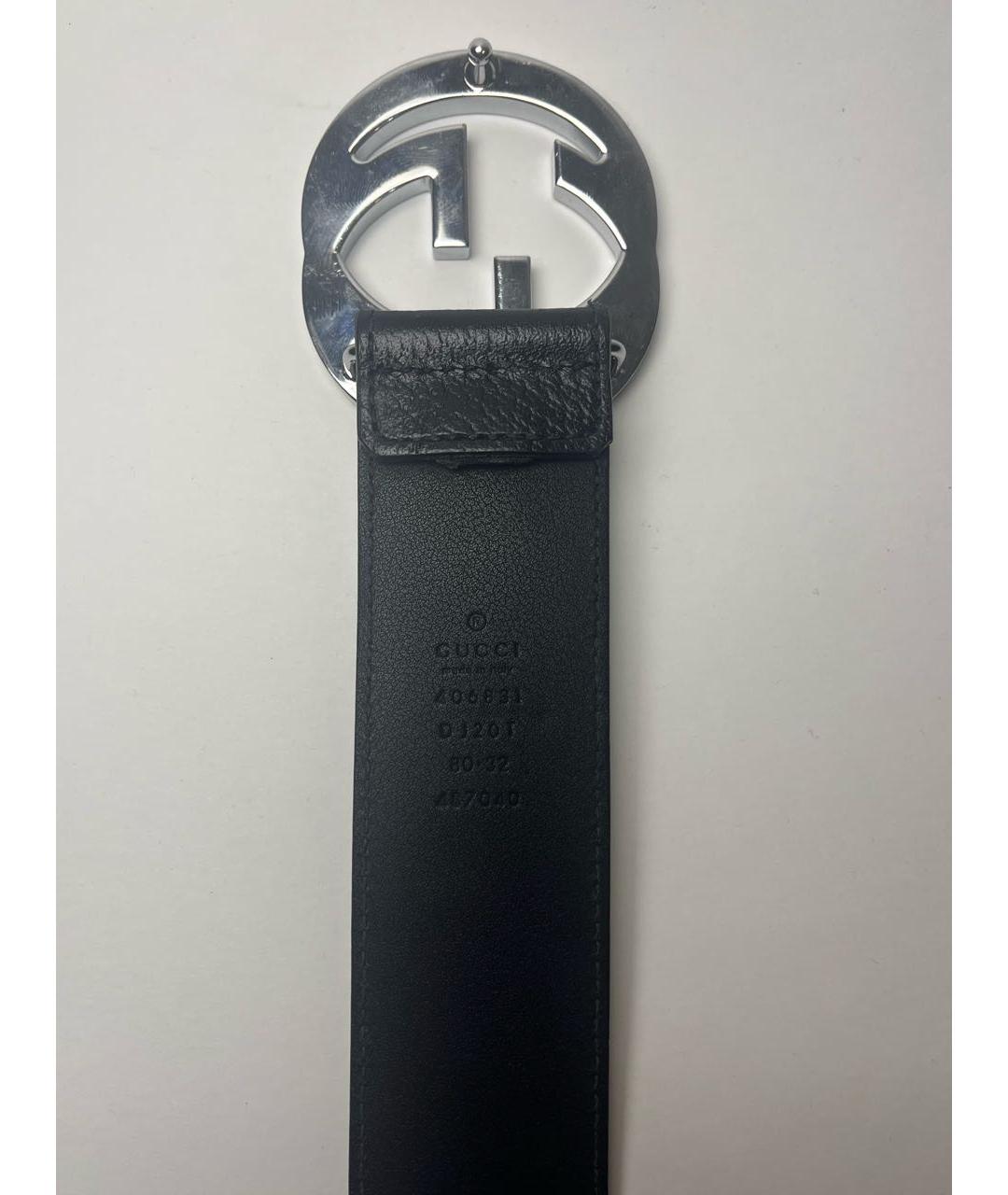 GUCCI Черный кожаный ремень, фото 3
