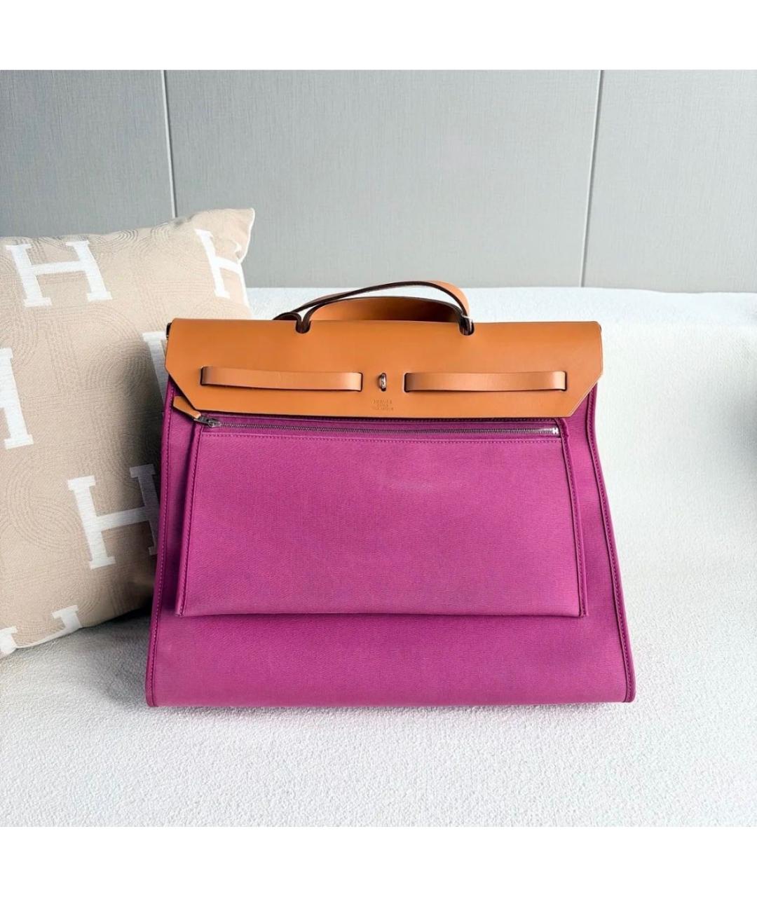 HERMES Розовая кожаная сумка через плечо, фото 2