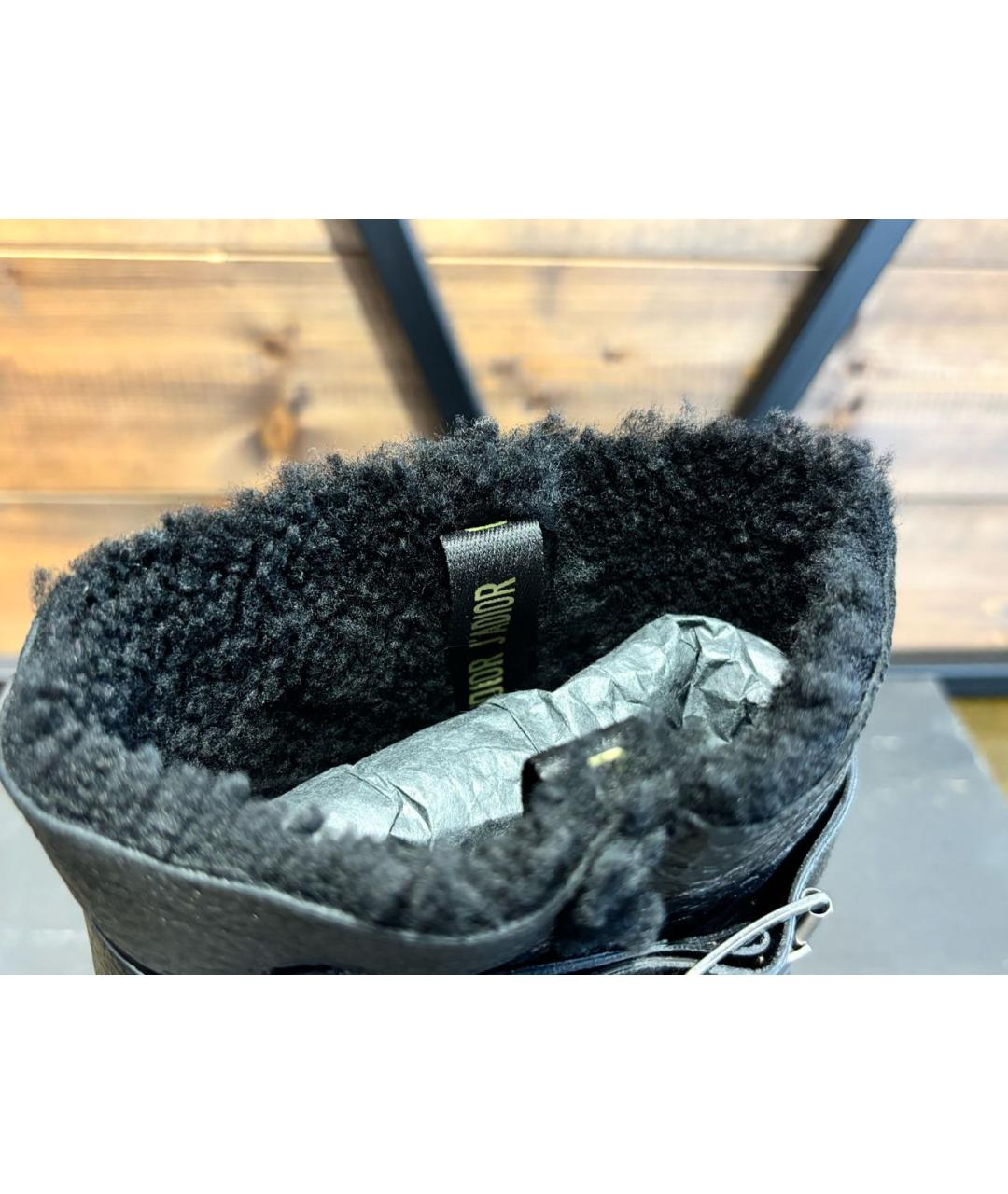 CHRISTIAN DIOR Черные кожаные сапоги, фото 8