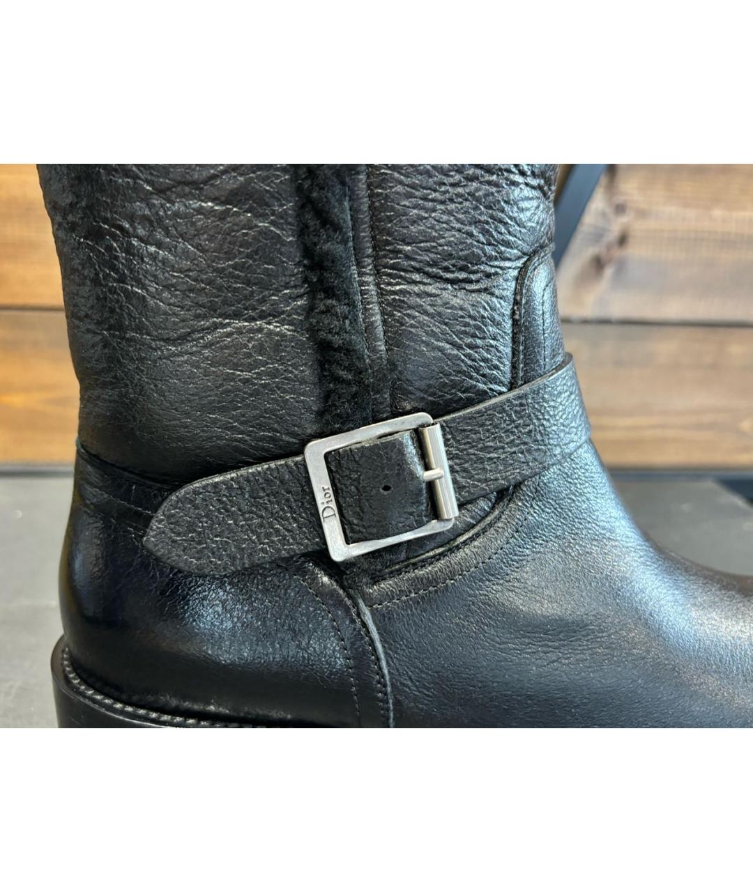 CHRISTIAN DIOR Черные кожаные сапоги, фото 6
