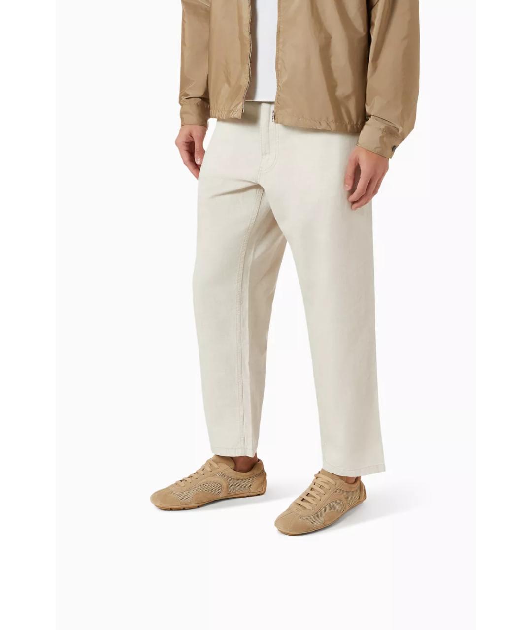 PRADA Бежевые замшевые низкие кроссовки / кеды, фото 4