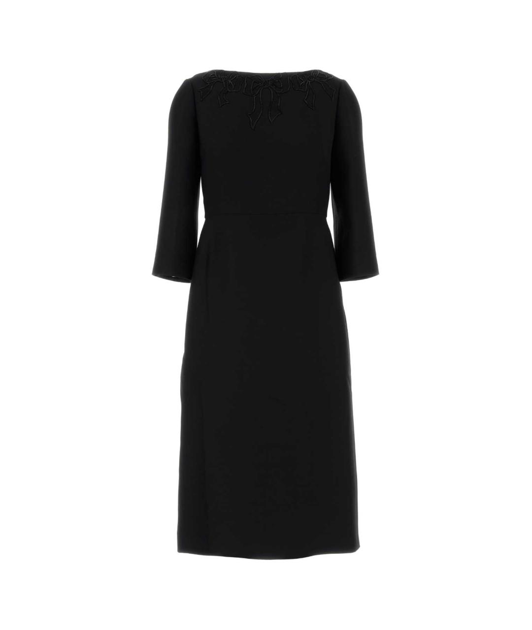 VALENTINO Черное шерстяное платье, фото 1