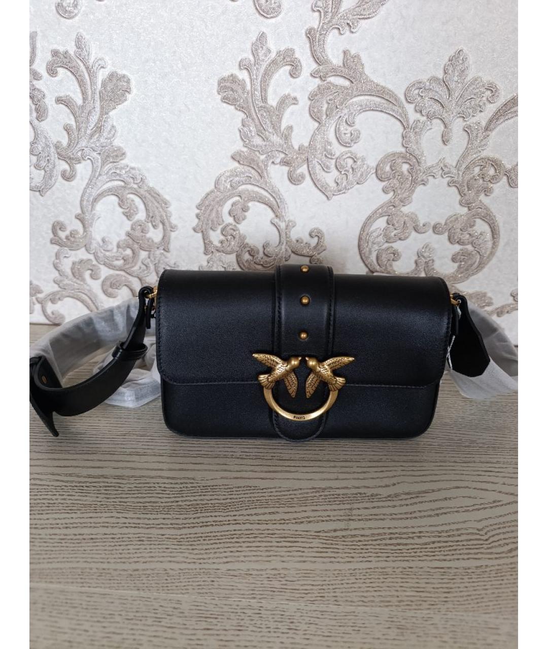 PINKO Черная кожаная сумка через плечо, фото 2