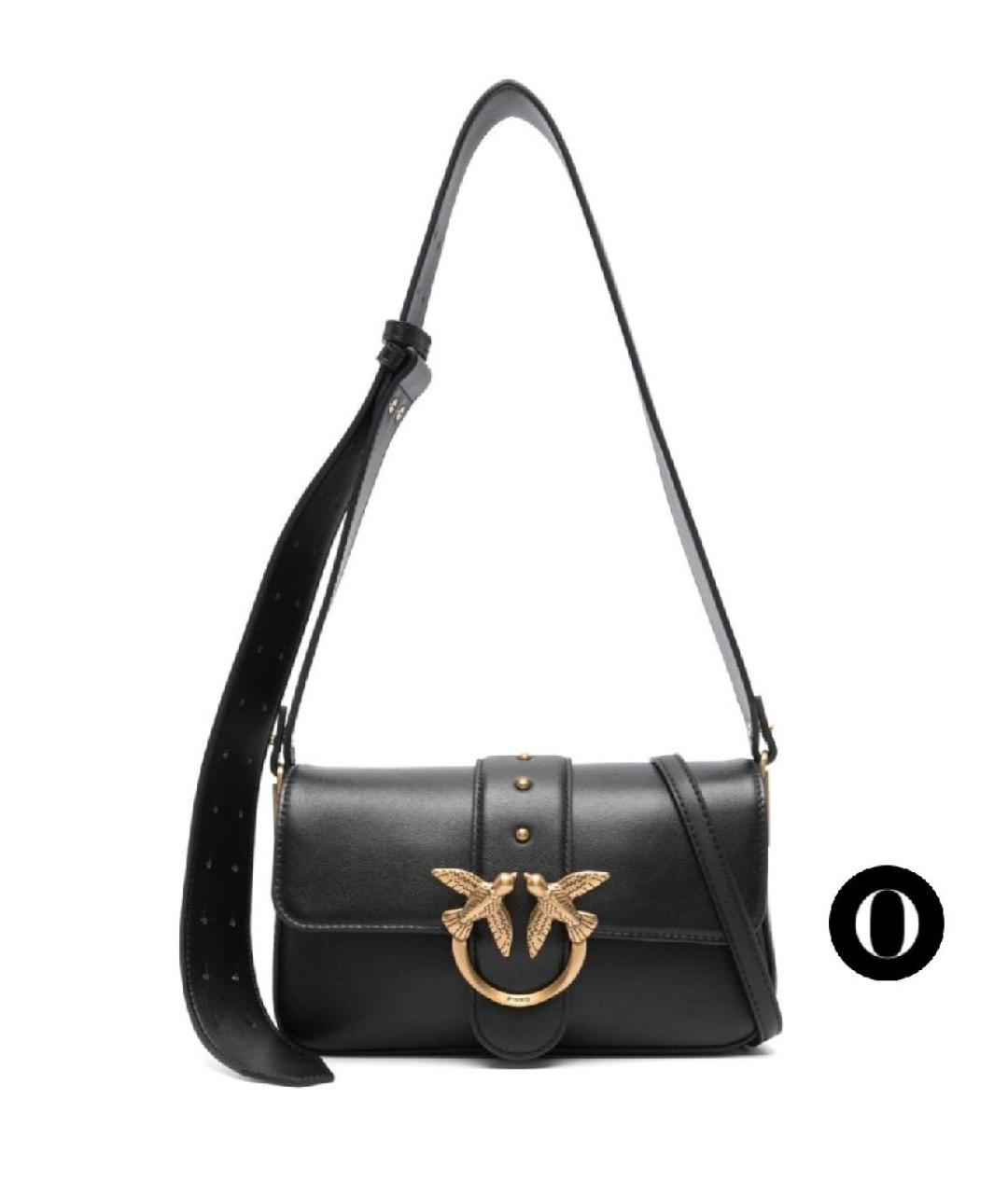 PINKO Черная кожаная сумка через плечо, фото 5