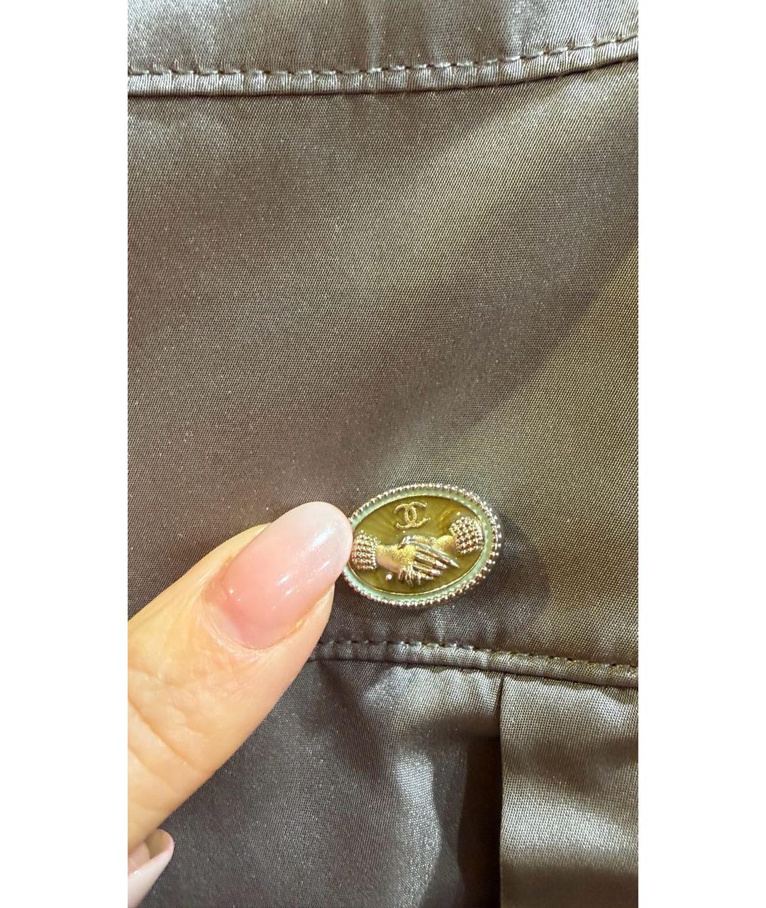 CHANEL Серая шелковая юбка миди, фото 4