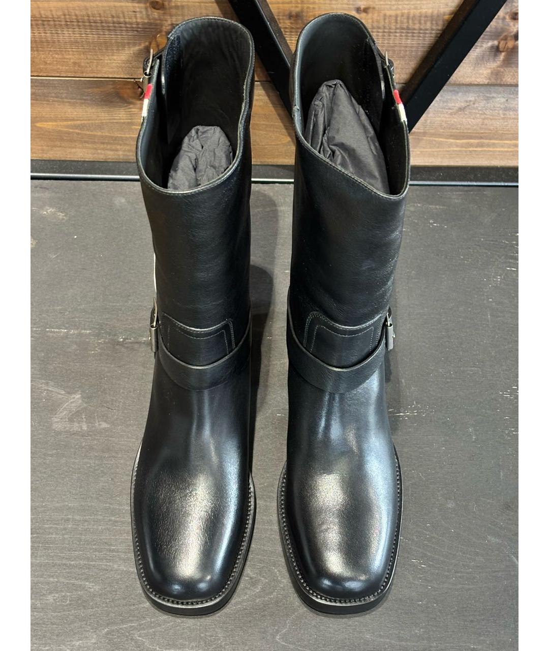 CHRISTIAN DIOR Черные кожаные полусапоги, фото 5