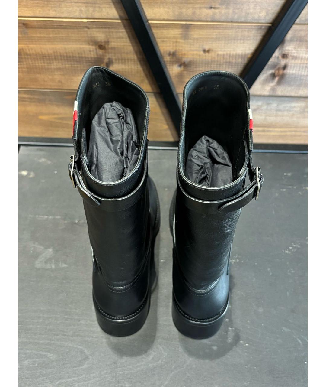 CHRISTIAN DIOR Черные кожаные полусапоги, фото 4