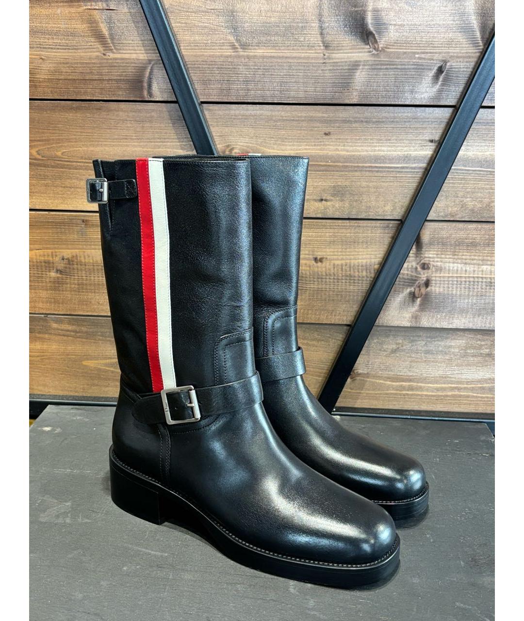 CHRISTIAN DIOR Черные кожаные полусапоги, фото 2