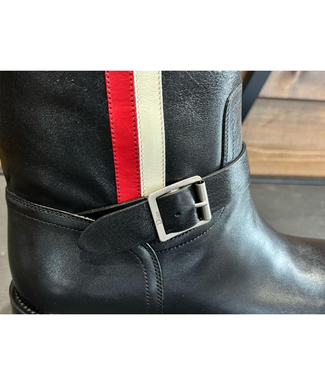 CHRISTIAN DIOR Черные кожаные полусапоги, фото 7