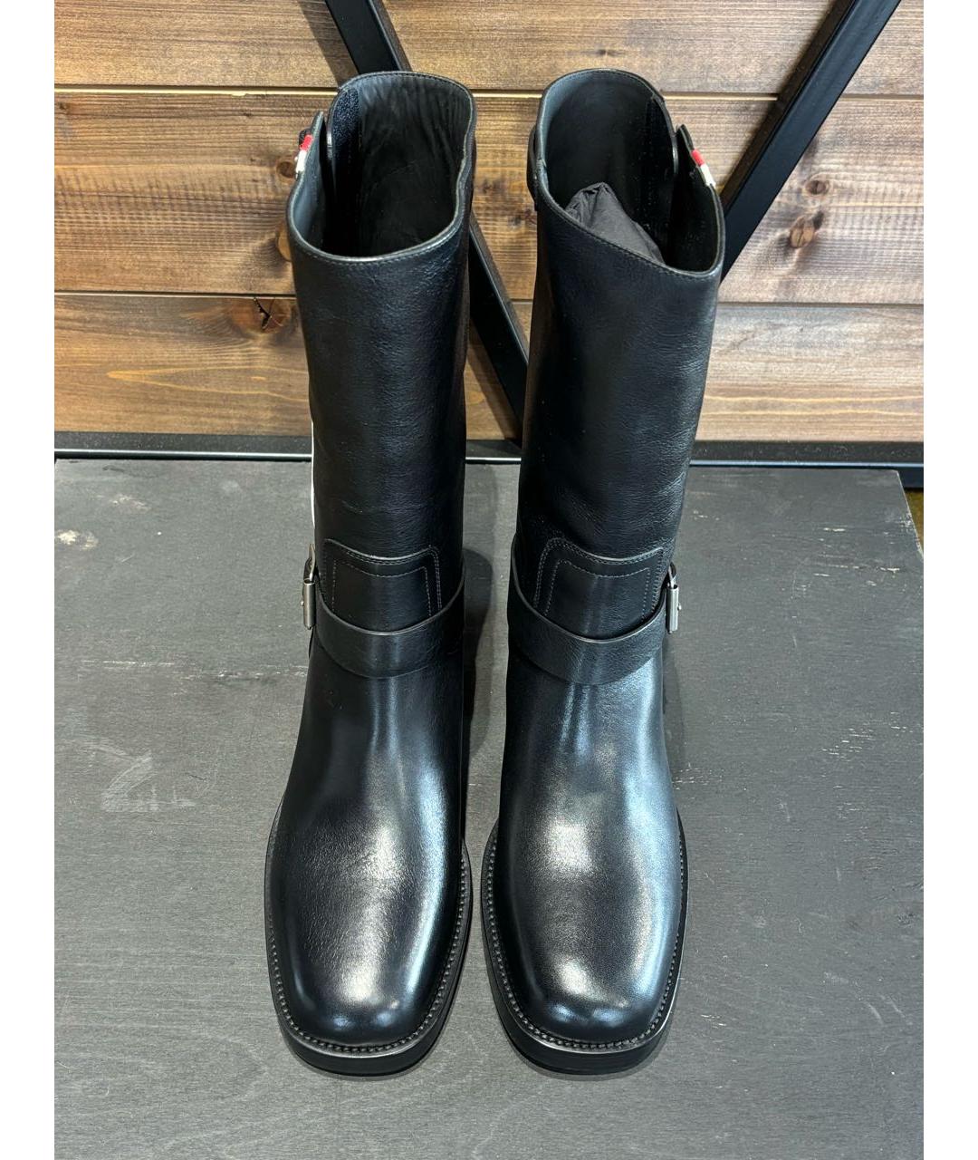 CHRISTIAN DIOR Черные кожаные полусапоги, фото 3