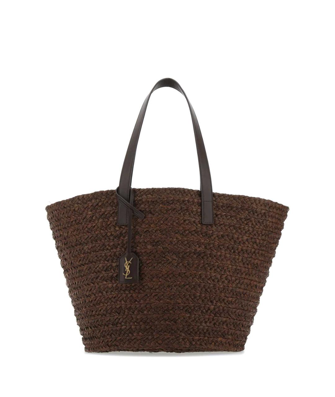 SAINT LAURENT Коричневая пелетеная сумка тоут, фото 1