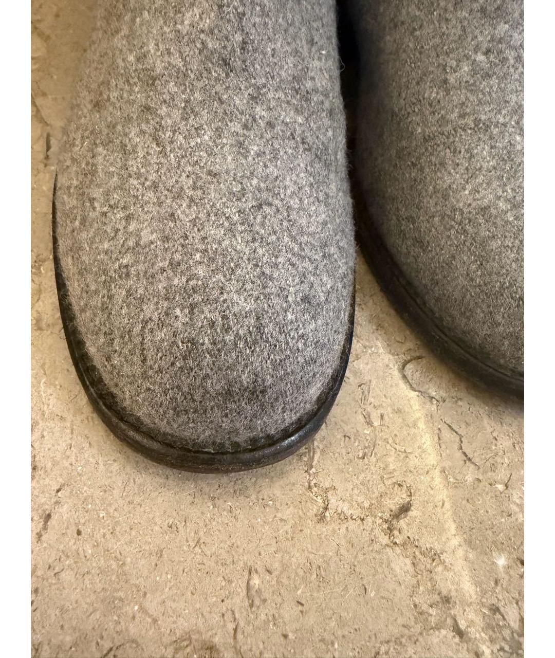 CHANEL Серые текстильные сапоги, фото 6