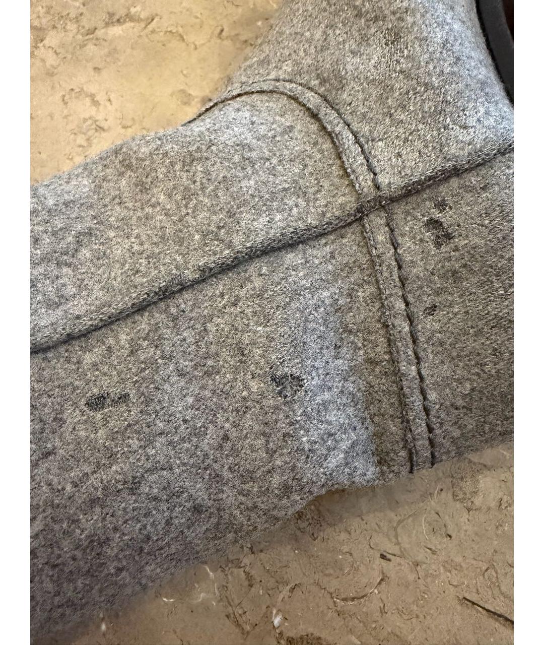 CHANEL Серые текстильные сапоги, фото 4
