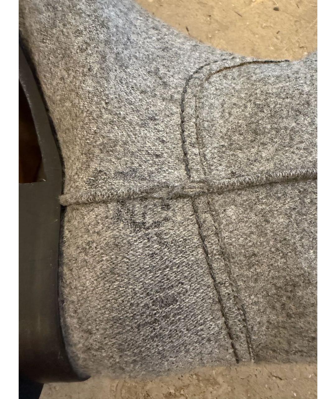 CHANEL Серые текстильные сапоги, фото 5