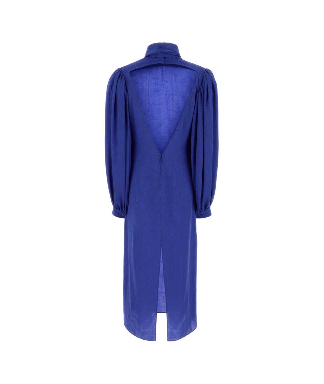 GUCCI Синее шелковое платье, фото 2