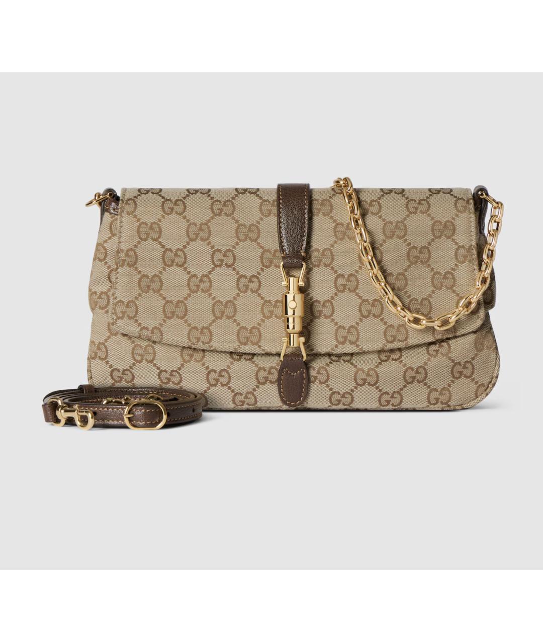 GUCCI Бежевая тканевая сумка через плечо, фото 5