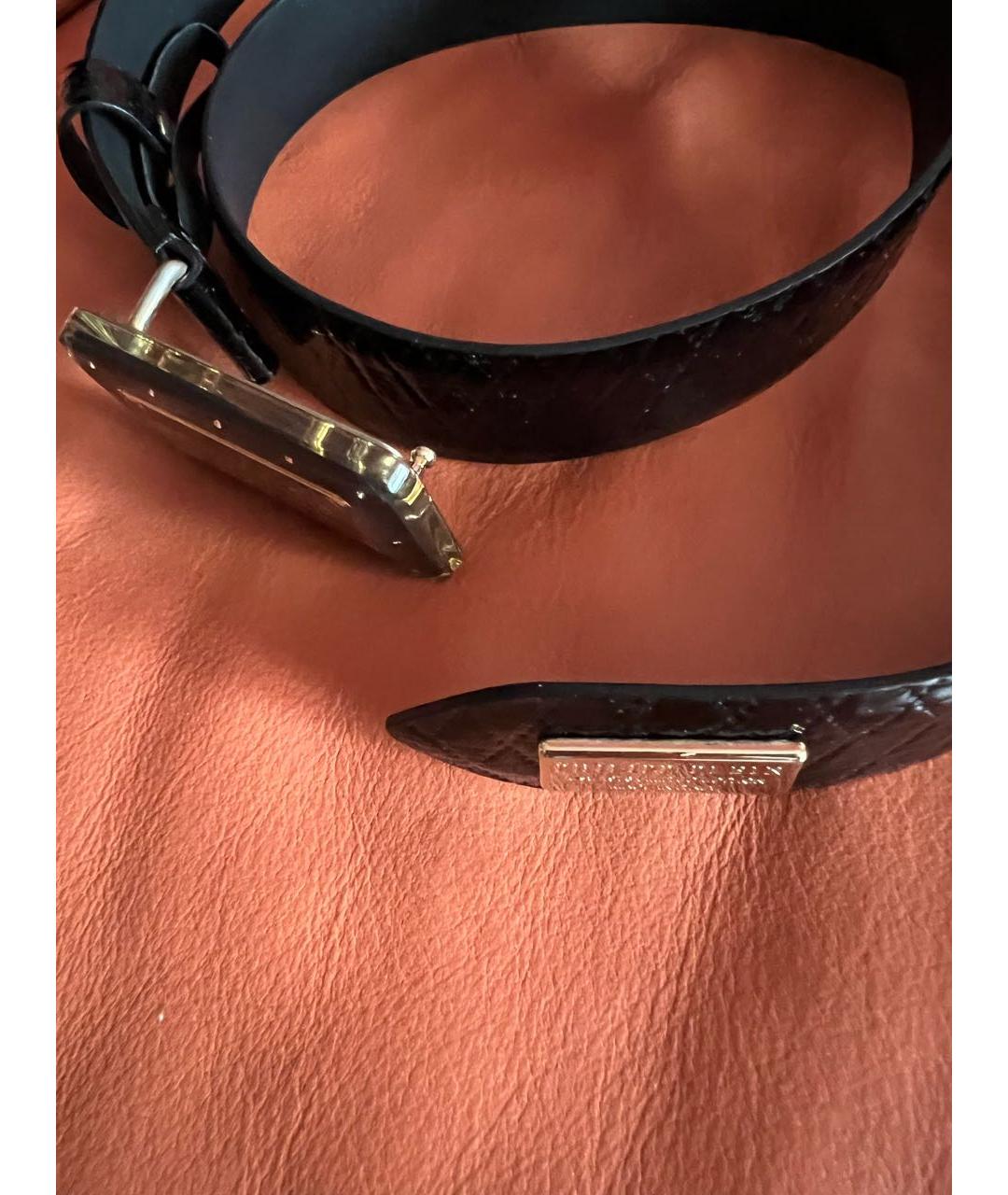 PHILIPP PLEIN Черный ремень из лакированной кожи, фото 5