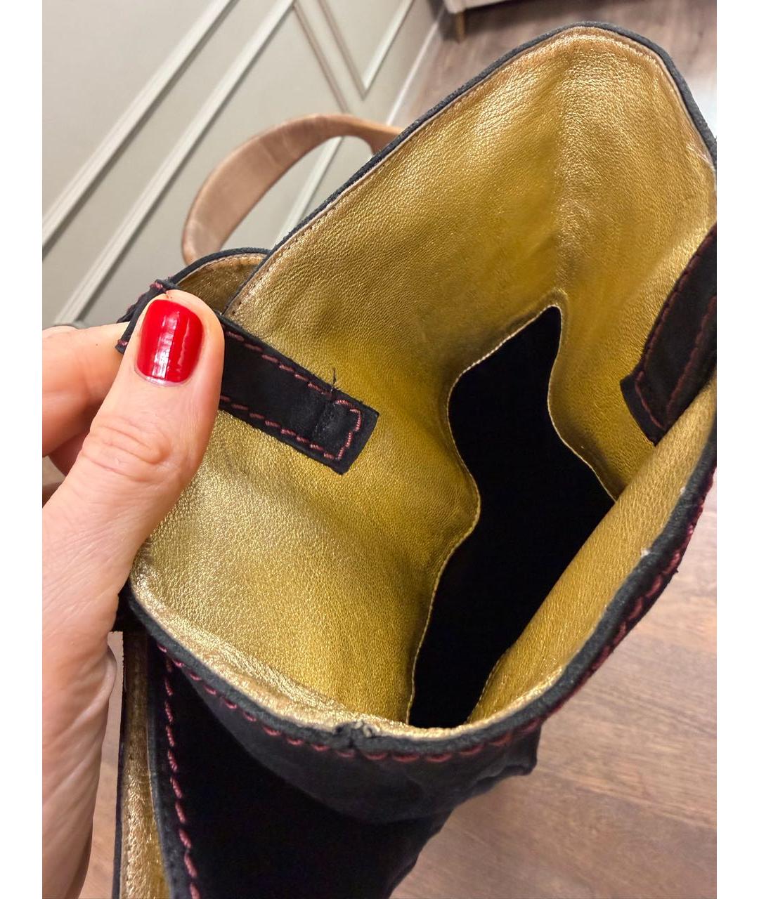 CHANEL Черные замшевые ботфорты, фото 3