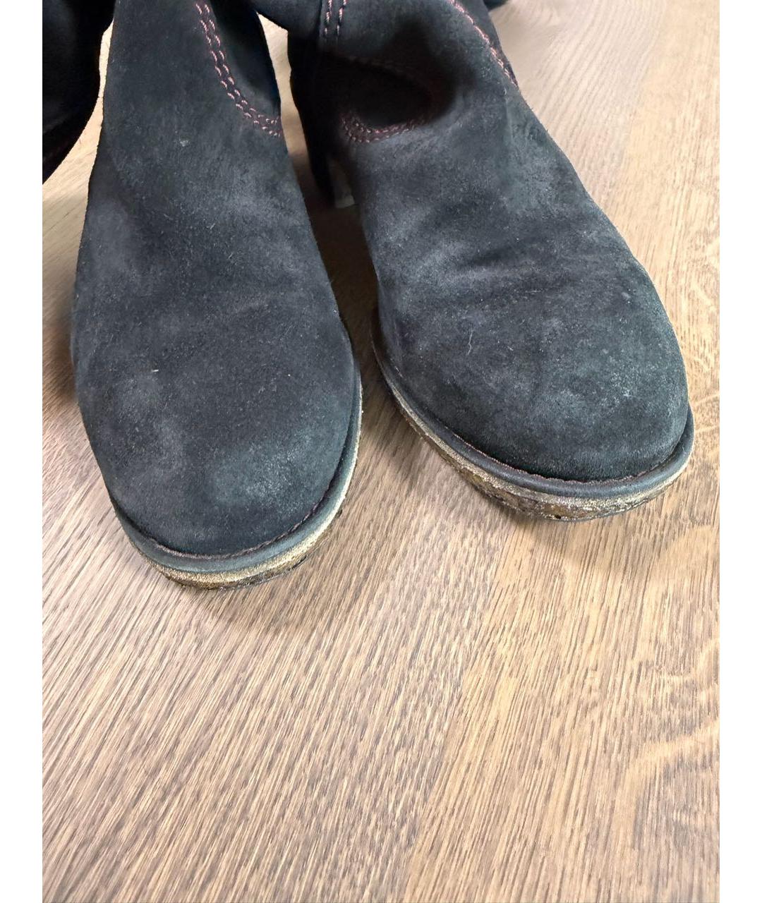 CHANEL Черные замшевые ботфорты, фото 2