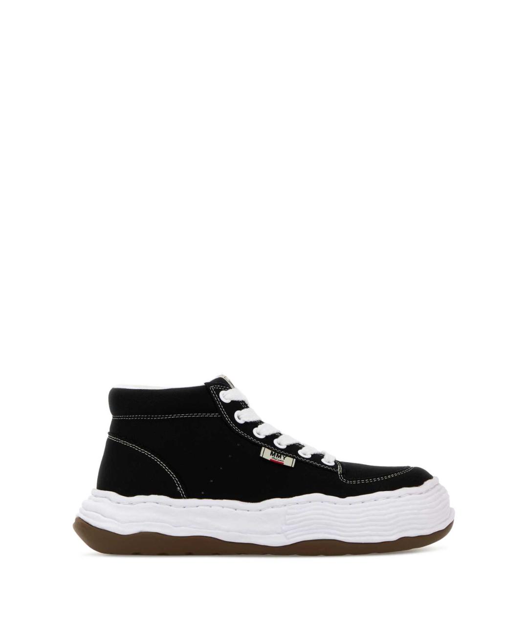 MAISON MIHARA YASUHIRO Черные текстильные высокие кроссовки / кеды, фото 1