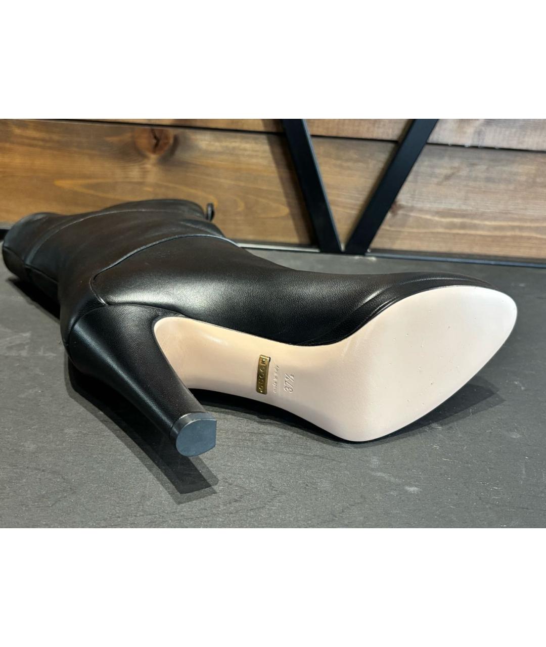 GUCCI Черные кожаные ботильоны, фото 6