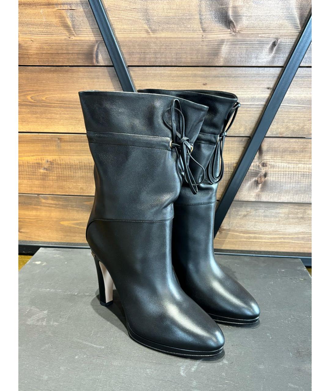 GUCCI Черные кожаные ботильоны, фото 2