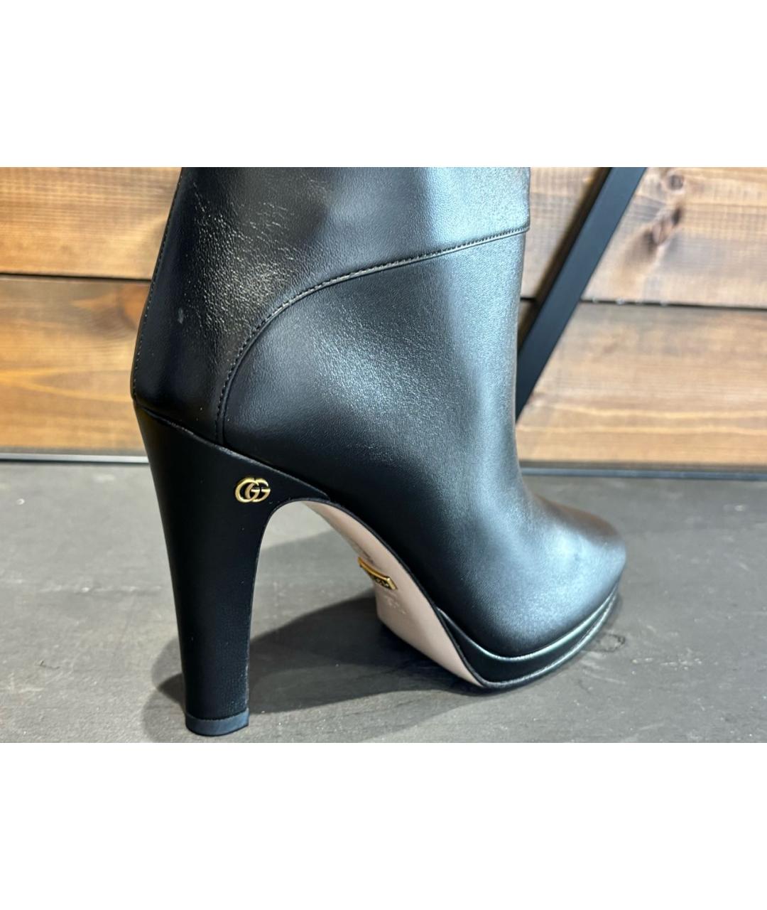 GUCCI Черные кожаные ботильоны, фото 3