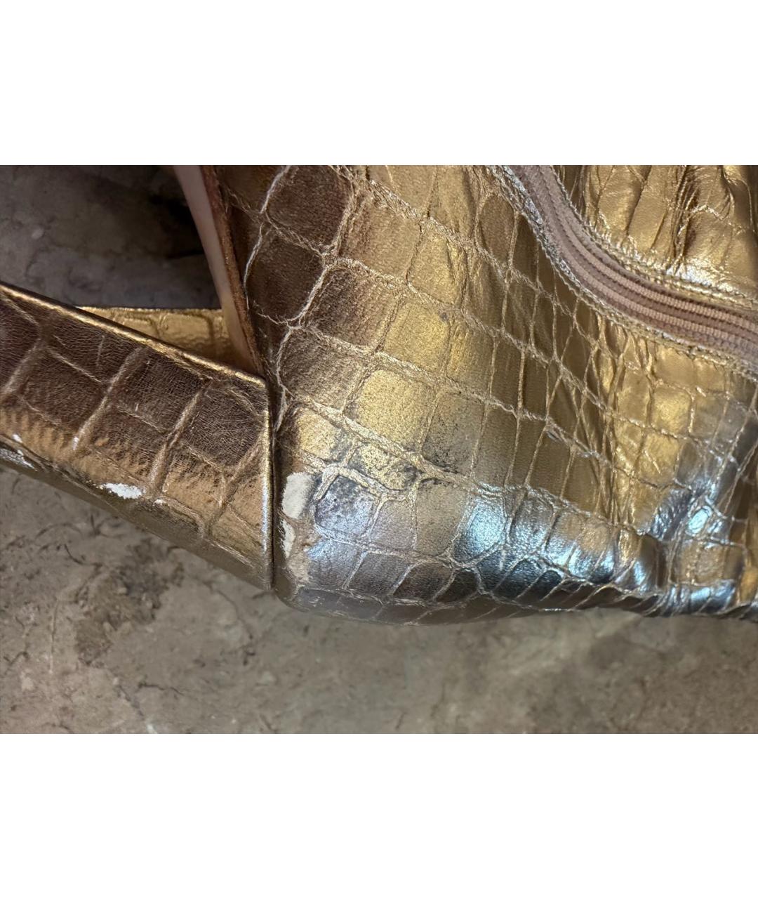 LA PERLA Золотые кожаные сапоги, фото 5