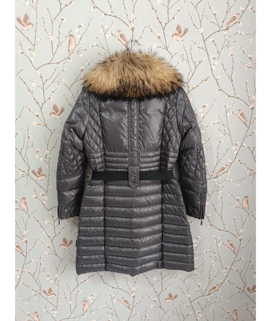 MONCLER Антрацитовый полиэстеровый пуховик, фото 2