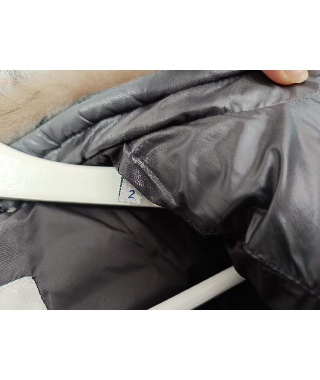 MONCLER Антрацитовый полиэстеровый пуховик, фото 9