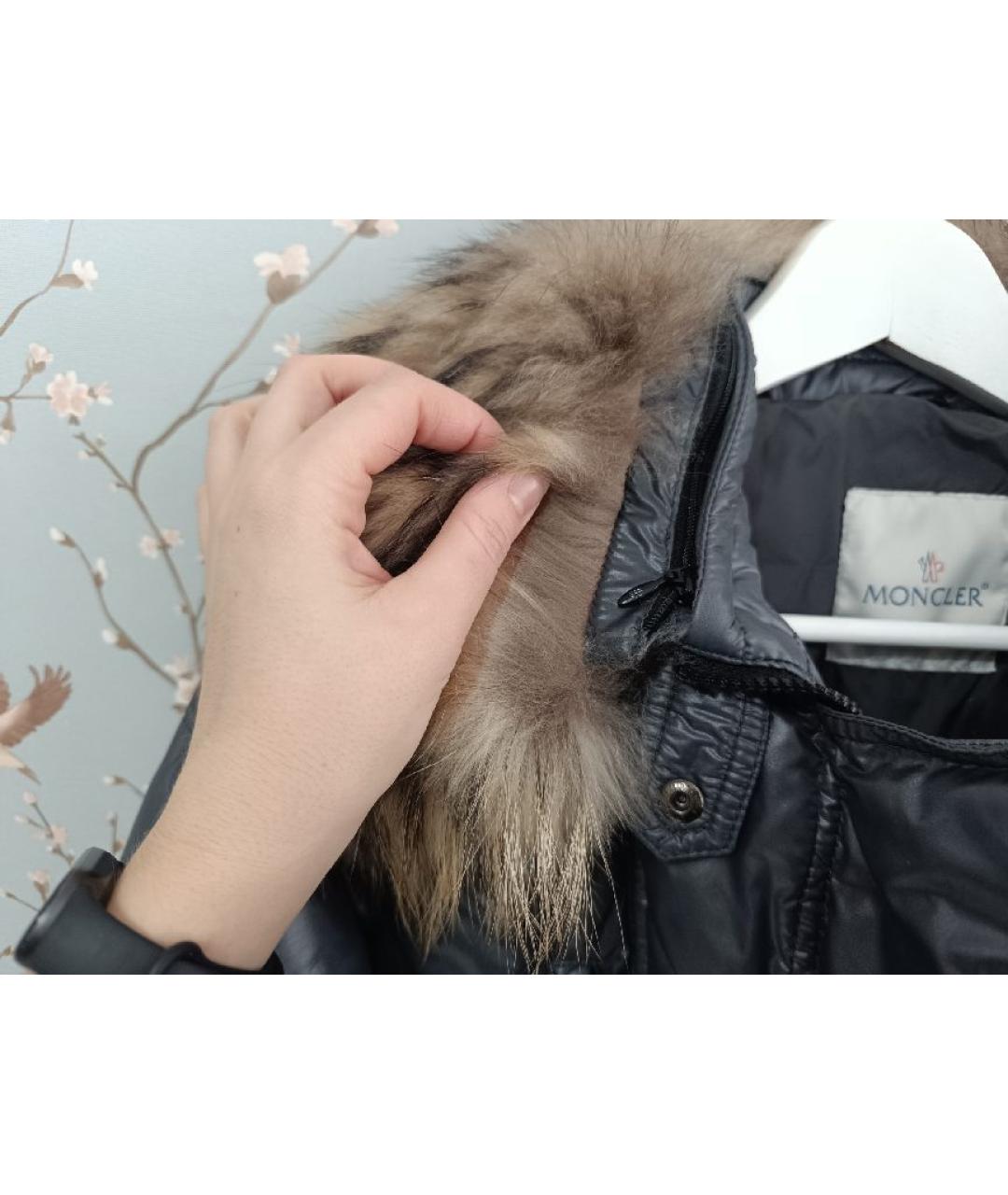 MONCLER Антрацитовый полиэстеровый пуховик, фото 8