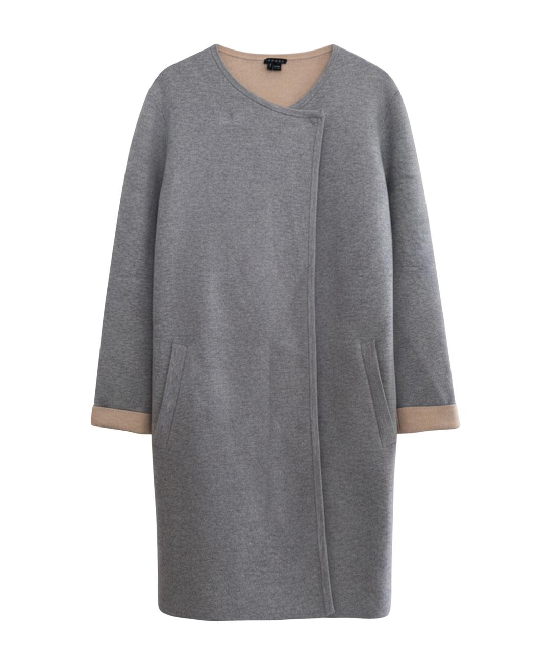 THEORY Серое шерстяное пальто, фото 1